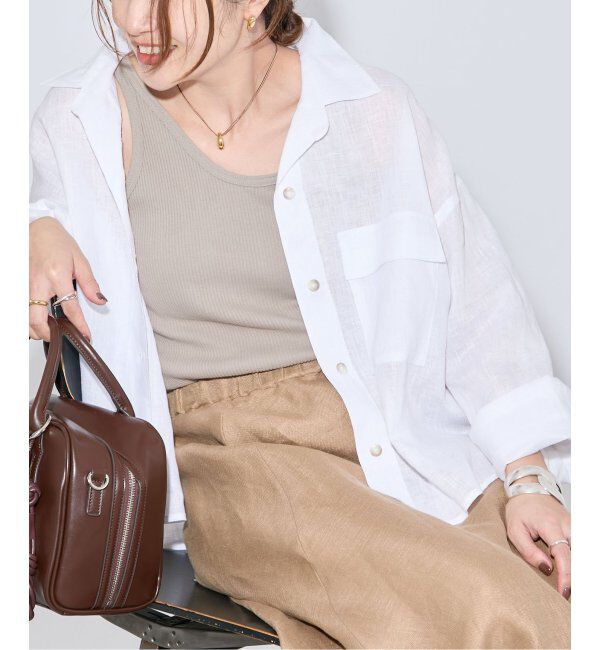 JOURNAL STANDARD「《追加2》リネンレギュラーロールアップシャツ」|シャツ・ブラウス|ホワイト