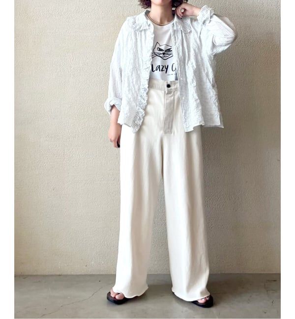 journal standard luxe「《追加》シャーリングローン フリルブラウス」|シャツ・ブラウス|