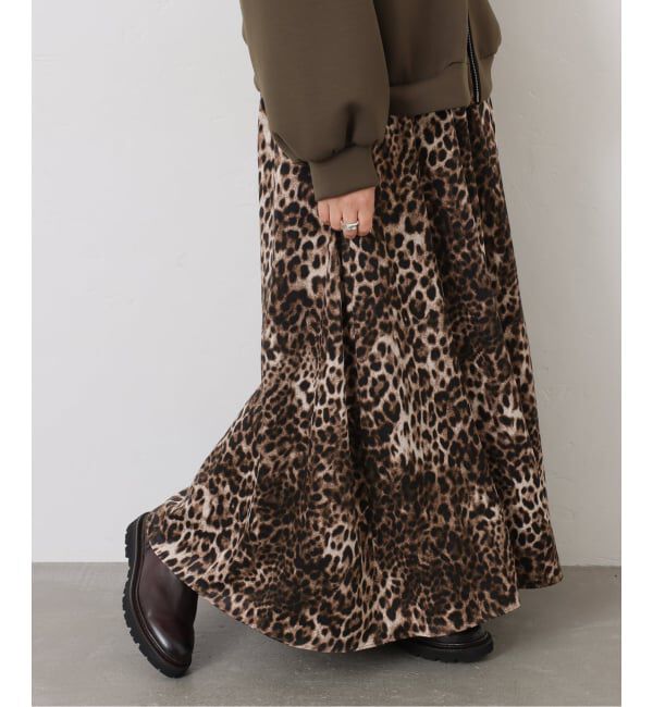 journal standard luxe「マットサテンレオパ マキシスカート」|スカート|