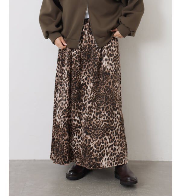 journal standard luxe「マットサテンレオパ マキシスカート」|スカート|