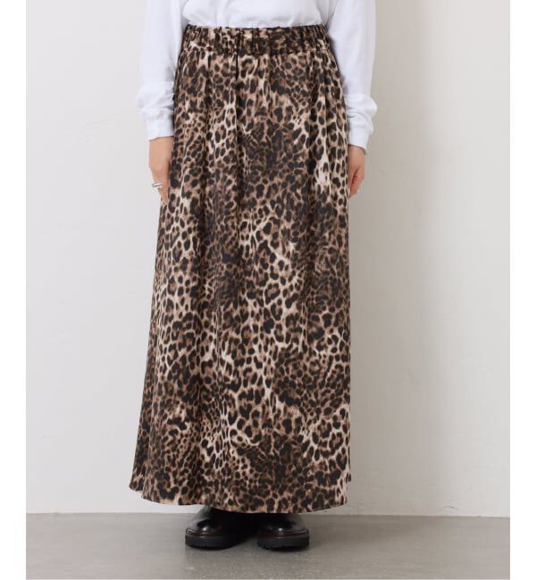 journal standard luxe「マットサテンレオパ マキシスカート」|スカート|