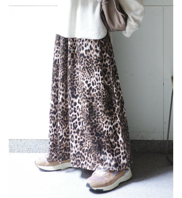 journal standard luxe「マットサテンレオパ マキシスカート」|スカート|