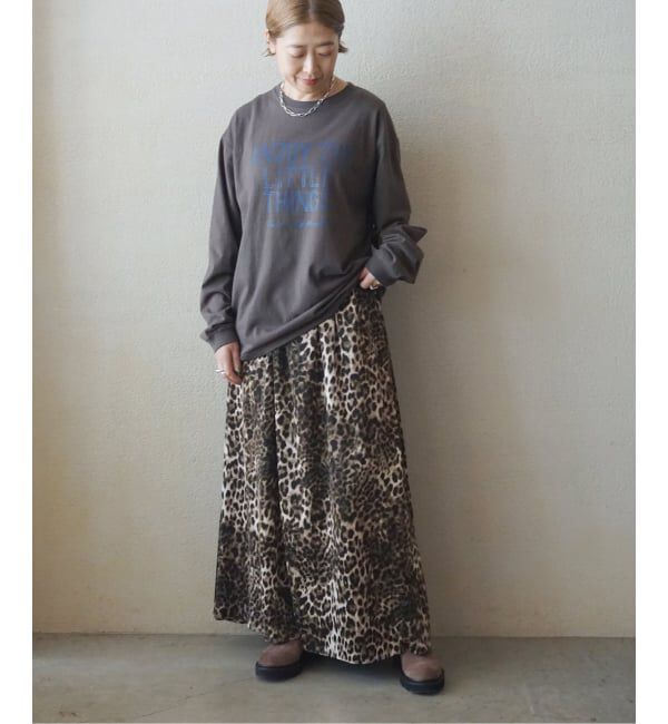 journal standard luxe「マットサテンレオパ マキシスカート」|スカート|