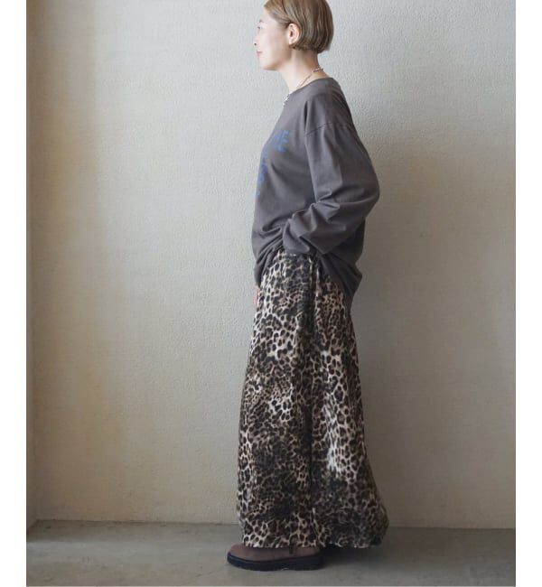 journal standard luxe「マットサテンレオパ マキシスカート」|スカート|