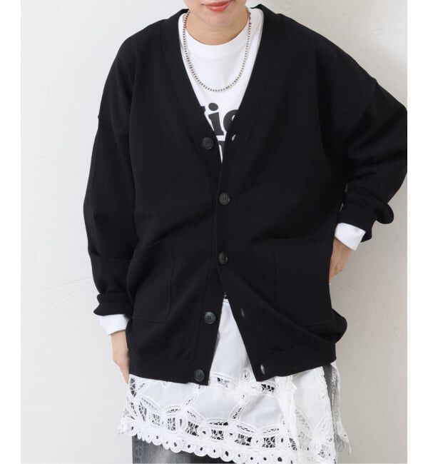 journal standard luxe「ハイツイストテンジク Vネックカーディガン」|カーディガン|ブラック