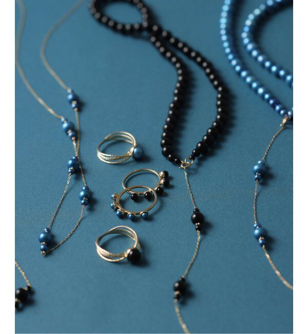 Lilas by Spick&Span「オニキス3mm5ピースラインリング K10」|リング|