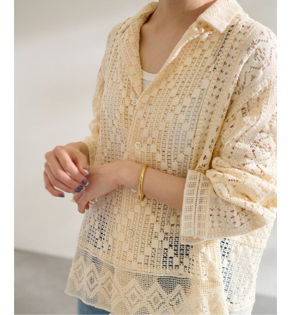 FRAMeWORK「≪追加≫アンティークレースオープンカラーシャツ」|シャツ・ブラウス|