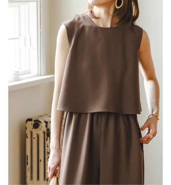 NOBLE「《追加》ダブルクレープスリーブレスオールインワン2」|オールインワン|