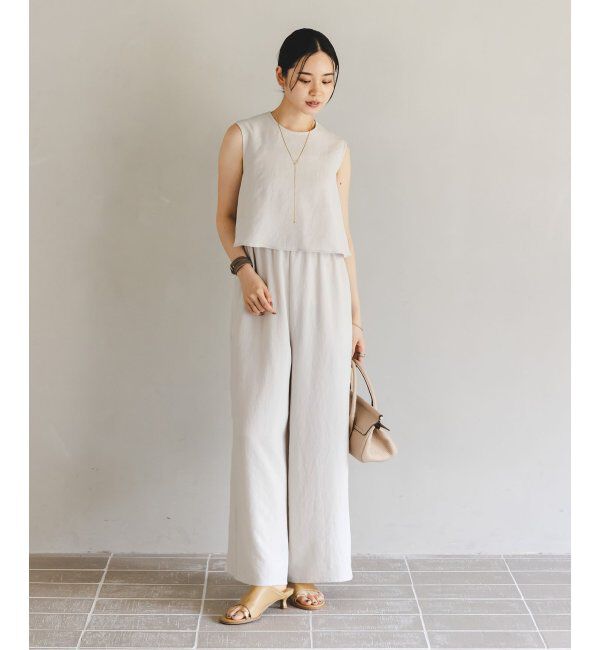 NOBLE「《追加》ダブルクレープスリーブレスオールインワン2」|オールインワン|