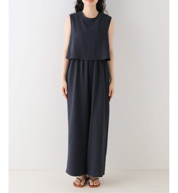 NOBLE「《追加》ダブルクレープスリーブレスオールインワン2」|オールインワン|