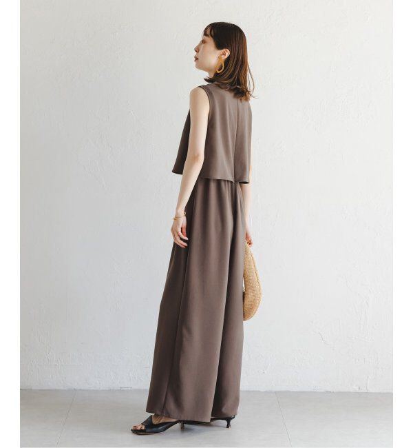 NOBLE「《追加》ダブルクレープスリーブレスオールインワン2」|オールインワン|