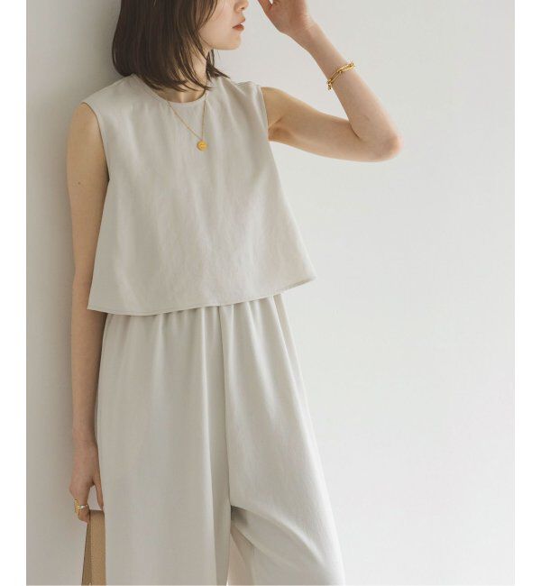 NOBLE「《追加》ダブルクレープスリーブレスオールインワン2」|オールインワン|