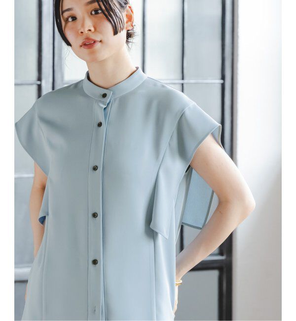 NOBLE「《WEB限定追加》スクエアースリーブフロントオープンブラウス」|シャツ・ブラウス|