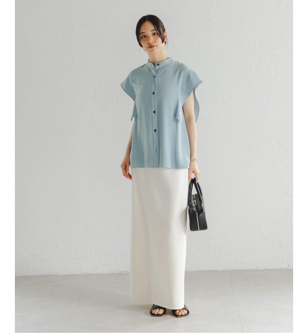 NOBLE「《WEB限定追加》スクエアースリーブフロントオープンブラウス」|シャツ・ブラウス|