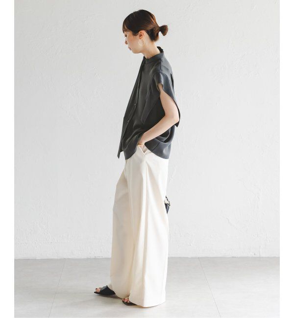 NOBLE「《WEB限定追加》スクエアースリーブフロントオープンブラウス」|シャツ・ブラウス|