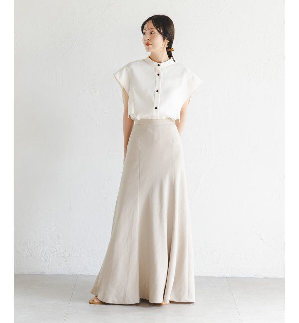 NOBLE「《WEB限定追加》スクエアースリーブフロントオープンブラウス」|シャツ・ブラウス|