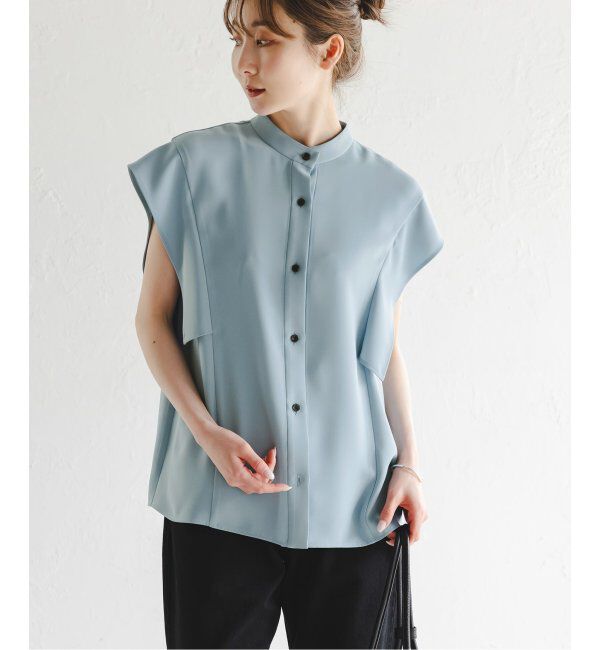 NOBLE「《WEB限定追加》スクエアースリーブフロントオープンブラウス」|シャツ・ブラウス|
