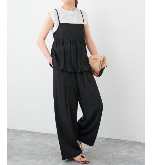 Spick and Span「ギャザーキャミソールセットパンツ」|スラックス|ブラック