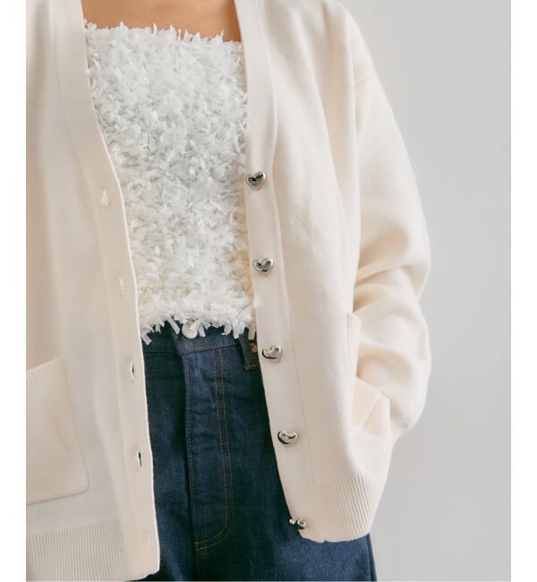 U by SPICK&SPAN「ハートボタンVカーディガン」|カーディガン|