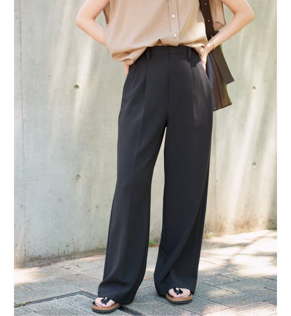 Spick and Span「《追加》ダブルクロスツータックパンツ」|スラックス|