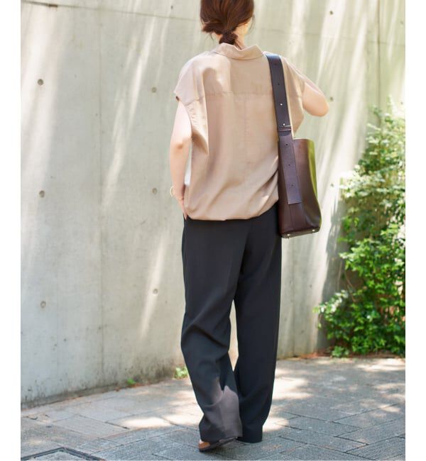 Spick and Span「《追加》ダブルクロスツータックパンツ」|スラックス|