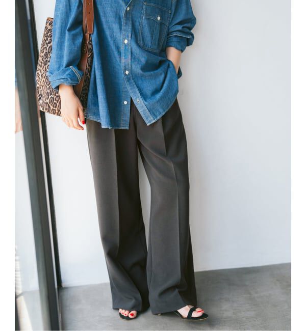 Spick and Span「《追加》ダブルクロスツータックパンツ」|スラックス|