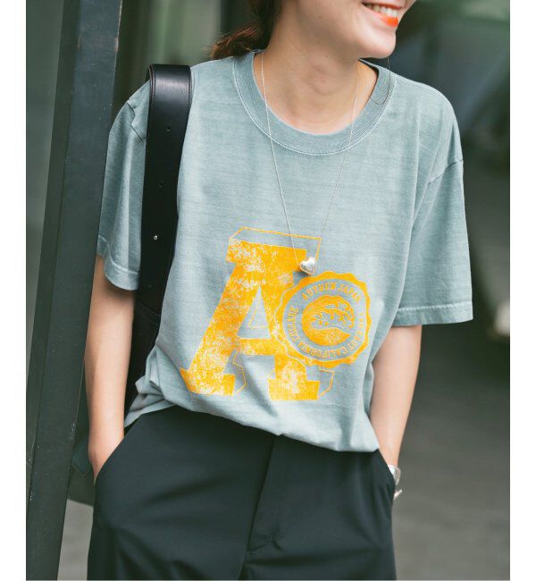 Spick and Span「AUTHEN / オーセン SS FEC FLOCKY PRINT T-SHIRT」|Tシャツ・カットソー|グリーン C