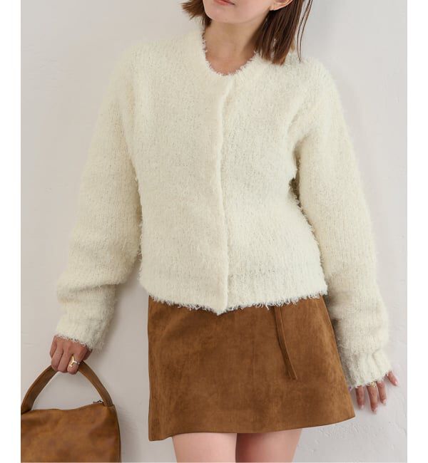 U by SPICK&SPAN「カーリーシャギー クルーカーディガン」|カーディガン|