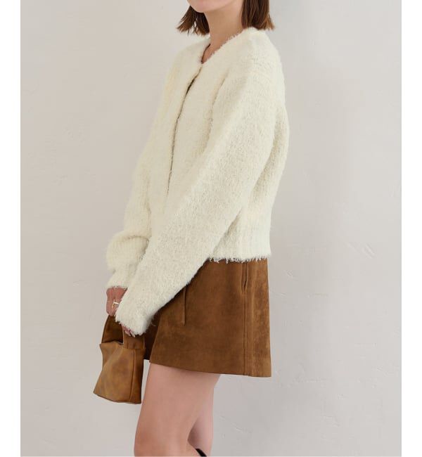 U by SPICK&SPAN「カーリーシャギー クルーカーディガン」|カーディガン|