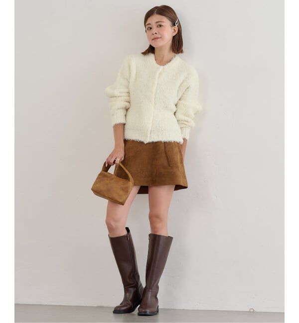 U by SPICK&SPAN「カーリーシャギー クルーカーディガン」|カーディガン|