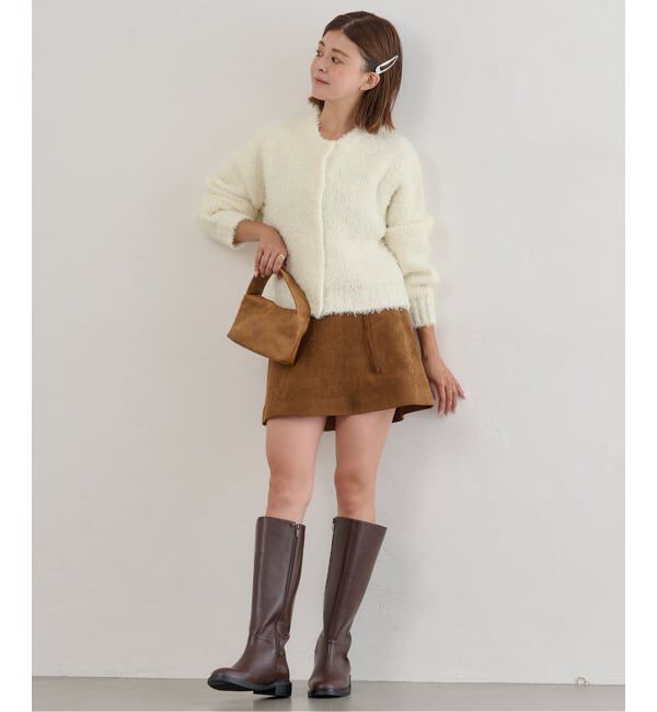 U by SPICK&SPAN「カーリーシャギー クルーカーディガン」|カーディガン|