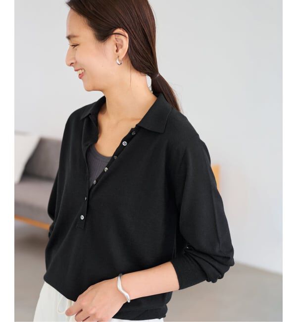 FRAMeWORK「イタリアヤーン basic ポロ衿プルオーバー」|ニット・セーター|