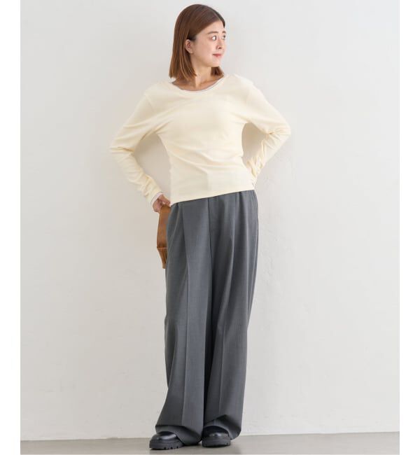 U by SPICK&SPAN「《追加3》2WAYトロタックイージーワイド」|スラックス|