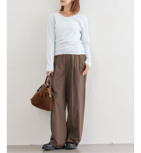 U by SPICK&SPAN「《追加3》2WAYトロタックイージーワイド」|スラックス|