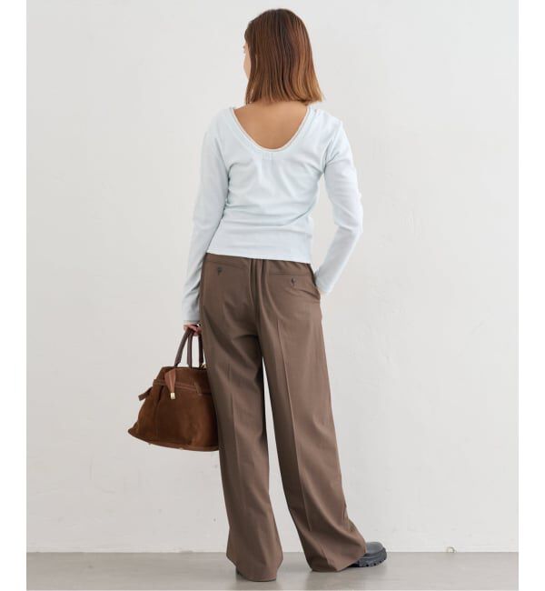 U by SPICK&SPAN「《追加3》2WAYトロタックイージーワイド」|スラックス|