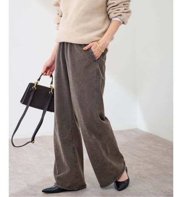 FRAMeWORK「ウェットオゾンセミフレアパンツ」|その他|グレー