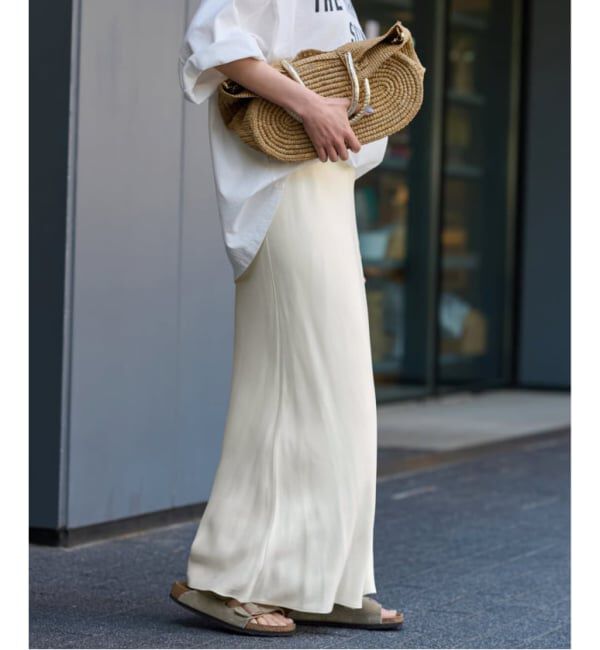 FRAMeWORK「≪追加≫シルキーキュプラバイアススカート」|スカート|