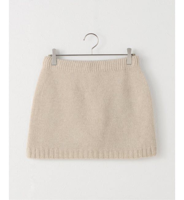 Spick and Span「ニットミニスカート」|スカート|ベージュ