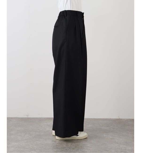 FRAMeWORK「カシミヤ混フラノワイドパンツ」|スラックス|