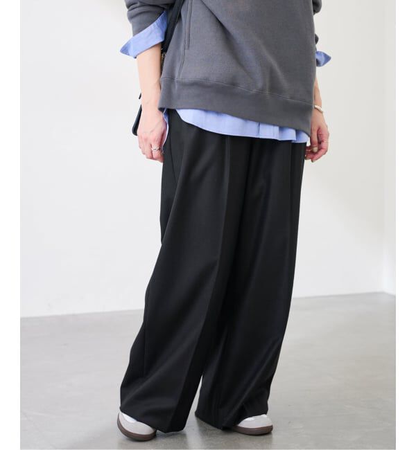 FRAMeWORK「カシミヤ混フラノワイドパンツ」|スラックス|