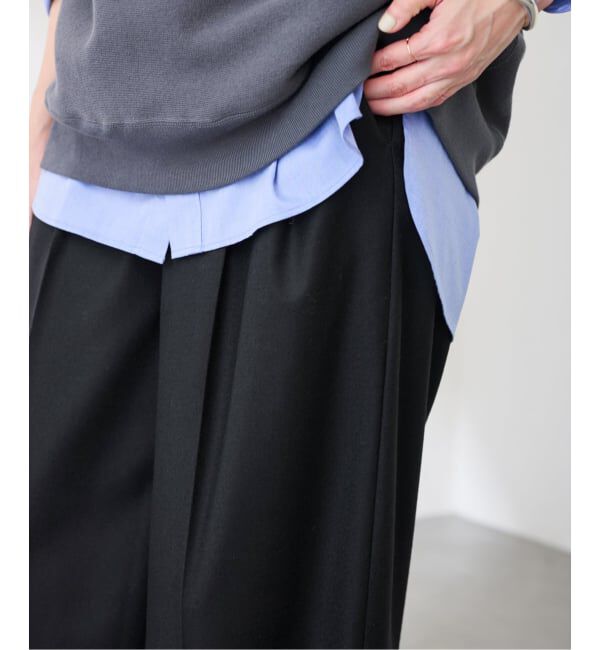 FRAMeWORK「カシミヤ混フラノワイドパンツ」|スラックス|