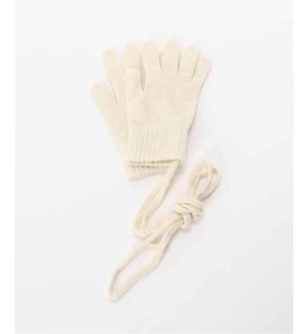 U by SPICK&SPAN「COSY/コージー LAMBSWOOL ニットストリンググローブ」|手袋|ホワイト