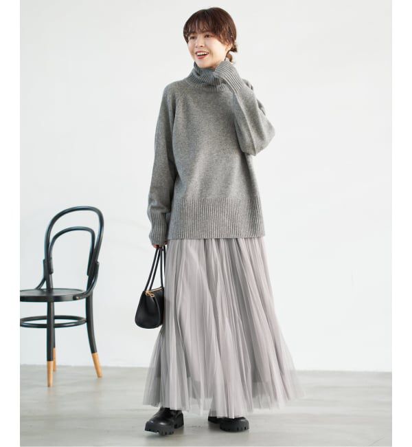 Spick and Span「《追加2》ランダムチュールプリーツスカート」|スカート|