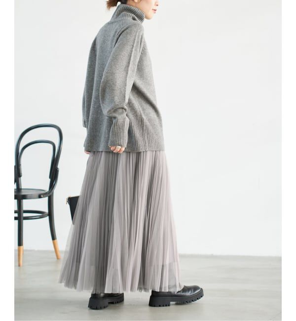 Spick and Span「《追加2》ランダムチュールプリーツスカート」|スカート|