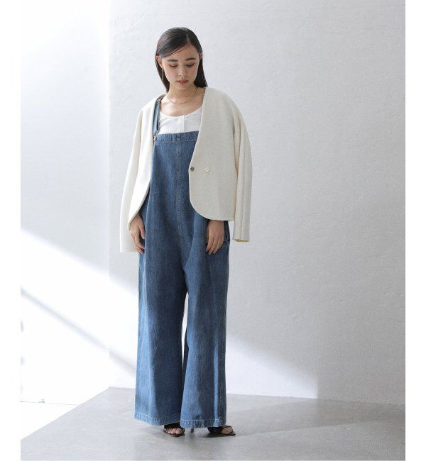  「【洗える】Munich/ミューニック スラブコットンデニムオールインワン」|オールインワン|