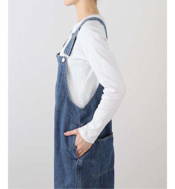  「【洗える】Munich/ミューニック スラブコットンデニムオールインワン」|オールインワン|