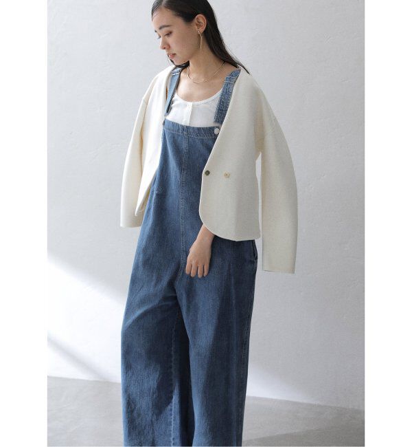  「【洗える】Munich/ミューニック スラブコットンデニムオールインワン」|オールインワン|