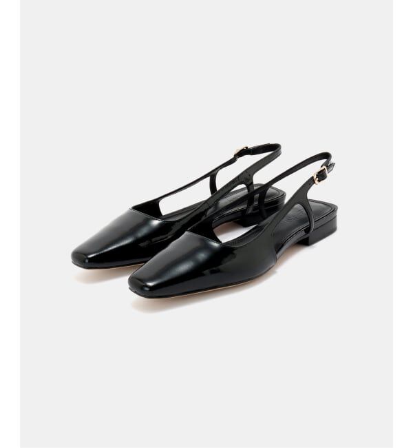  「MOLLINI /モリーニ エナメルスリングバック パテント」|パンプス|ブラック