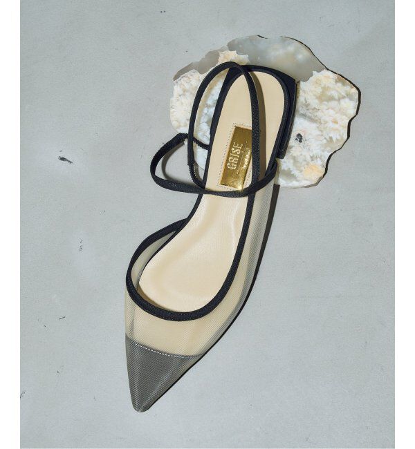 GRISE「《追加》GRISEポインテッドコンビストラップスリングバック」|その他|ベージュ