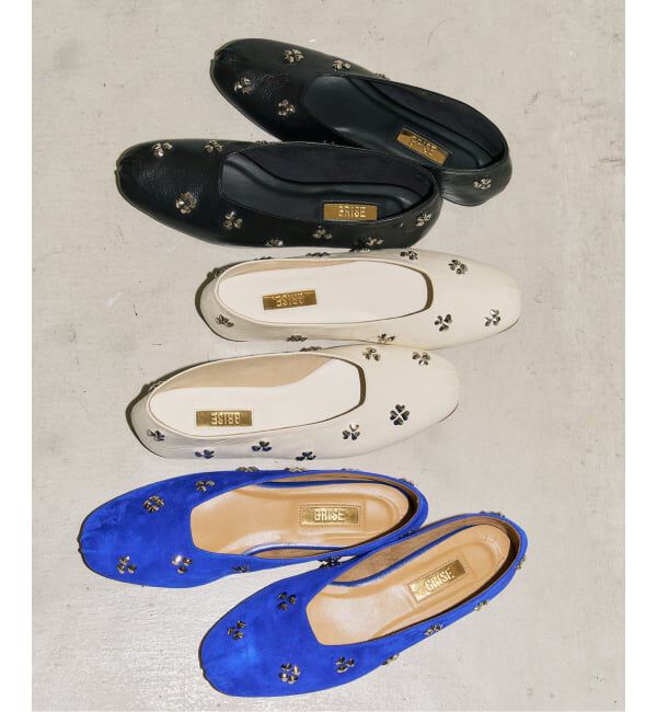 GRISE「《予約》GRISEレザーCLOVERスタッズフラット」|その他|